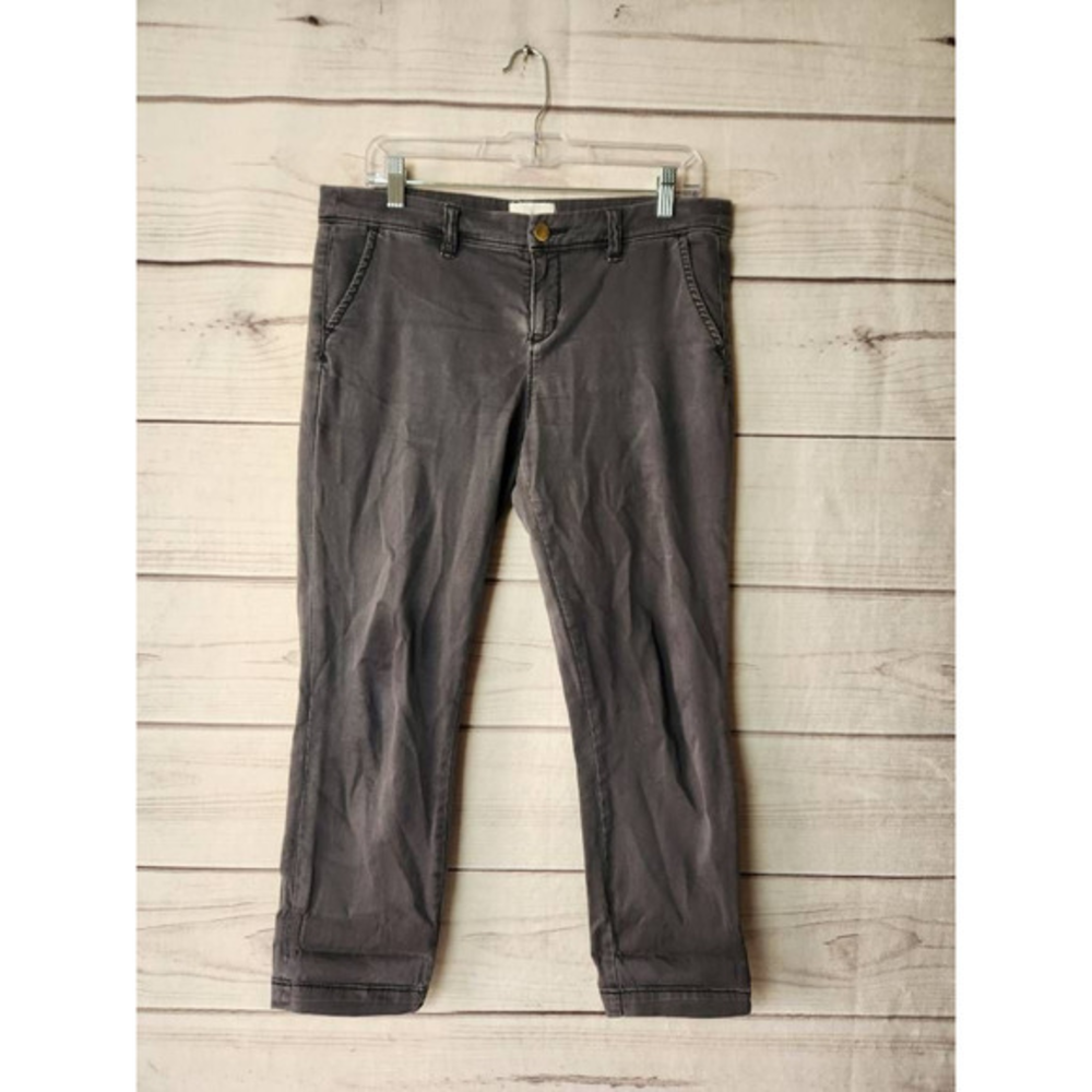 Caslon‎ Womens Cropped Jeans Solid Gray Mid Rise Stretch Denim Petites 10P